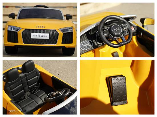 Masinuta electrica pentru copii AUDI R8 Spyder echipata premium #galben