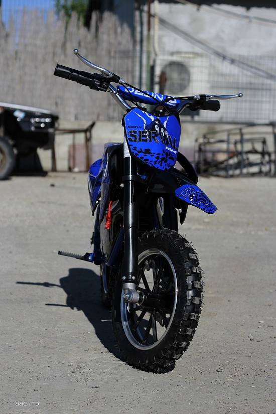 Mini motocicleta electric pentru copii nitro eco serval 500w 10/10 #albastru