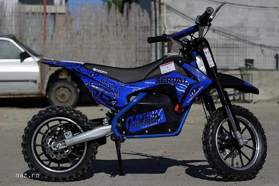 Mini motocicleta electric pentru copii nitro eco serval 500w 10/10 #albastru
