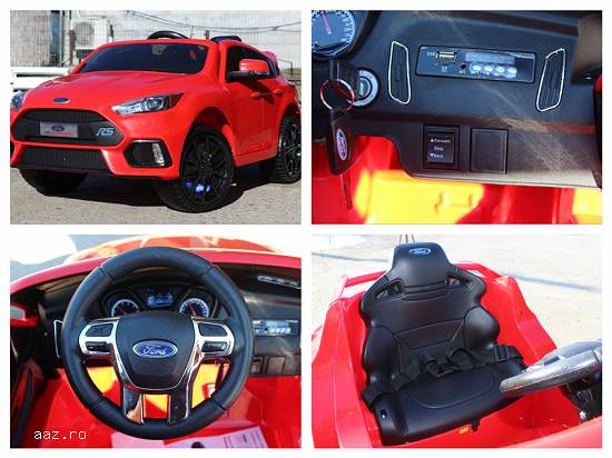 Masinuta electrica pentru copii Ford Focus RS CU ROTI MOI #Rosu
