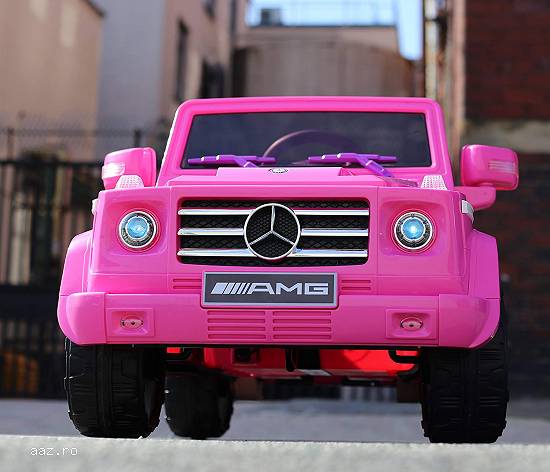 Masinuta electrica pentru copii Mercedes G55 AMG echipata CU ROTI MOI #Pink