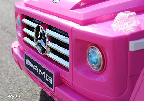 Masinuta electrica pentru copii Mercedes G55 AMG echipata CU ROTI MOI #Pink