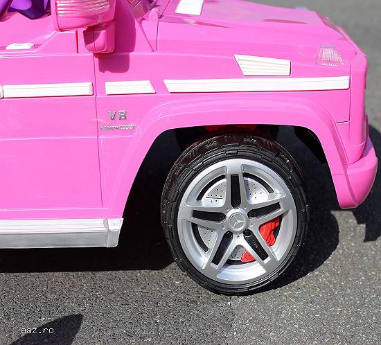 Masinuta electrica pentru copii Mercedes G55 AMG echipata CU ROTI MOI #Pink
