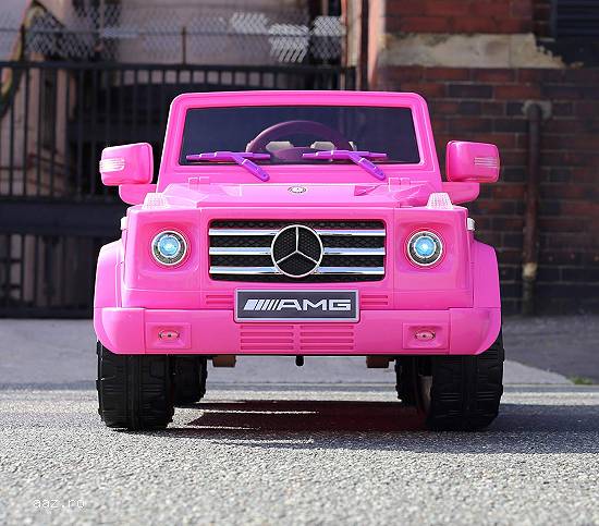 Masinuta electrica pentru copii Mercedes G55 AMG echipata CU ROTI MOI #Pink