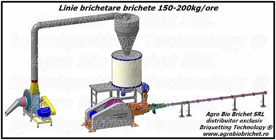 Linie brichetat brichete 150-200 kg/ora din paie