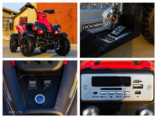 atv electric pentru copii beach quad 2x 45w 12v #rosu