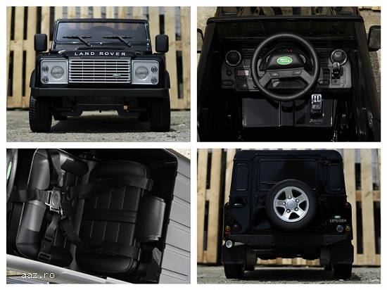Masinuta electrica Land Rover Defender echipata CU ROTI MOI #Negru