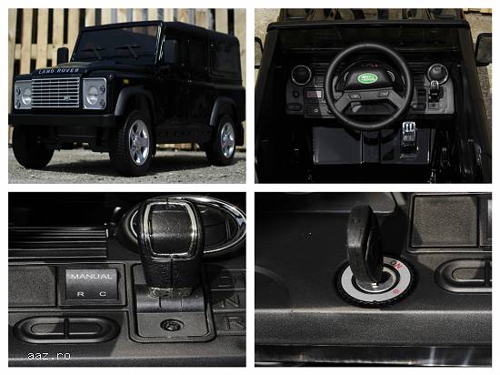 Masinuta electrica Land Rover Defender echipata CU ROTI MOI #Negru