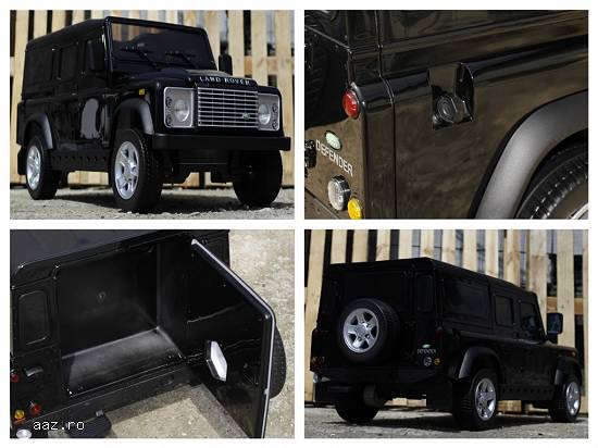 Masinuta electrica Land Rover Defender echipata CU ROTI MOI #Negru