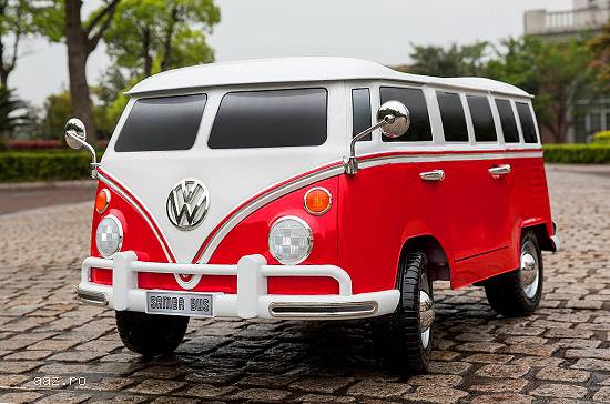 Masinuta electrica VW Samba Bus echipata PREMIUM #Rosu