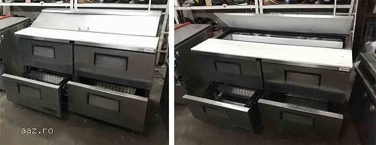 Banc inox frigorific pizza cu sertare second