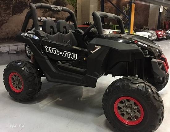 UTV Electric pentru 2 copii Rocker 4x4 24V echipata PREMIUM #Negru