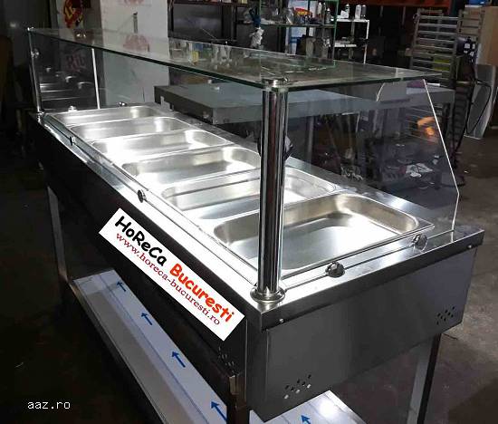 Vitrina calda inox 6 GN1/1 de banc pt autoservire