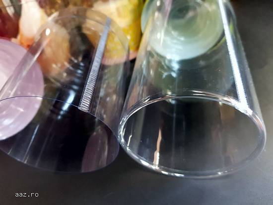 Cutii rotunde (cilindri) din plastic transparent diametru 8 cm