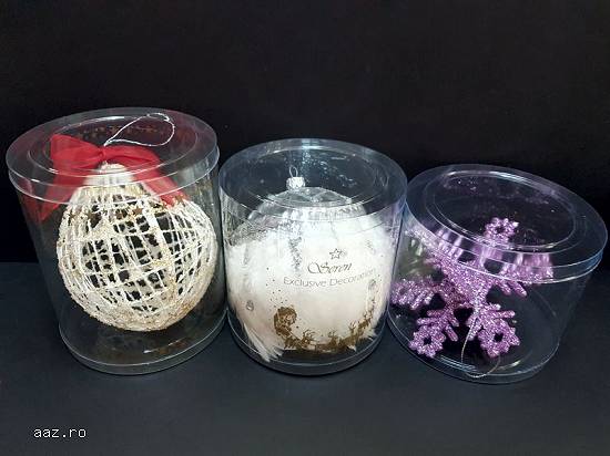 Cutii rotunde (cilindri) din plastic transparent diametru 12 cm si 12.7 cm