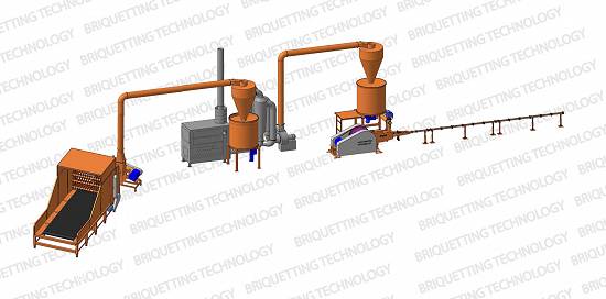 Linie brichetat brichete 400-500 kg/ora din paie