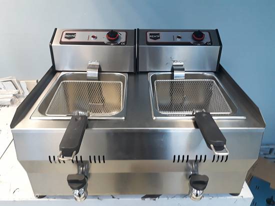Friteuza inox electrica 2x13 litri de banc profesionala