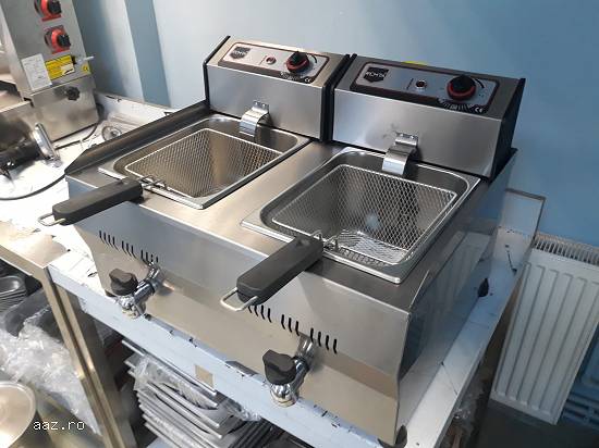 Friteuza inox electrica 2x13 litri de banc profesionala