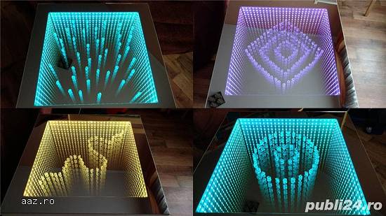 Masa 3D personalizata,   masa infinity,   masa sticla LED