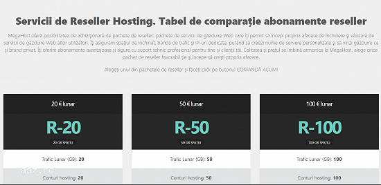 Tabel comparație pachete VPS fără administrare. Megahost