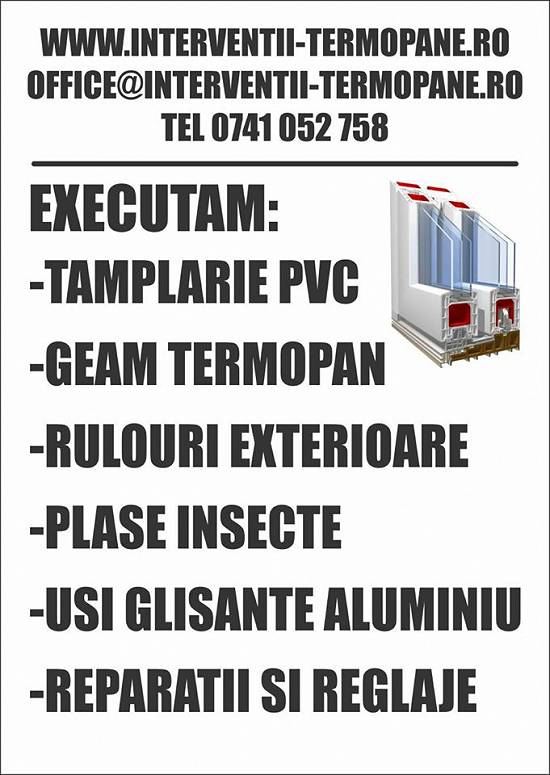 Montam si reparam termopane Bucuresti si Ilfov