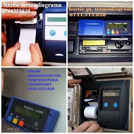 Cartus tusat si Rola hartie termoimprimante Transcan,   Thermo King,   Datacold,   Termograf,   Touc