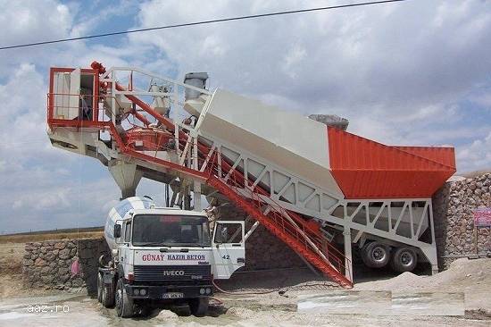 Statie de betoane mobila de 60mc/h,   MOBILMIX 60 GBS4/40,   mixer Simem,    noua,   STOC