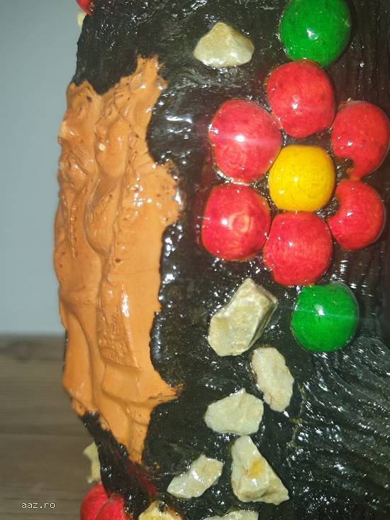 Sticla hand made cu pahare de țuică