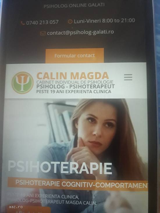 Psiholog - Psihoterapeut Bucuresti,   Galati,   inclusiv ONLINE.