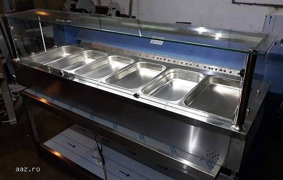 Vitrina calda inox (Bain marie) de banc