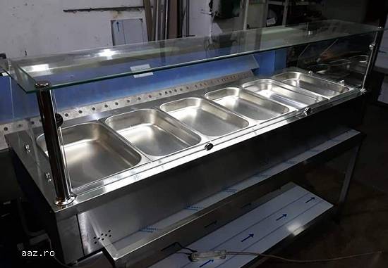 Vitrina calda inox (Bain marie) de banc