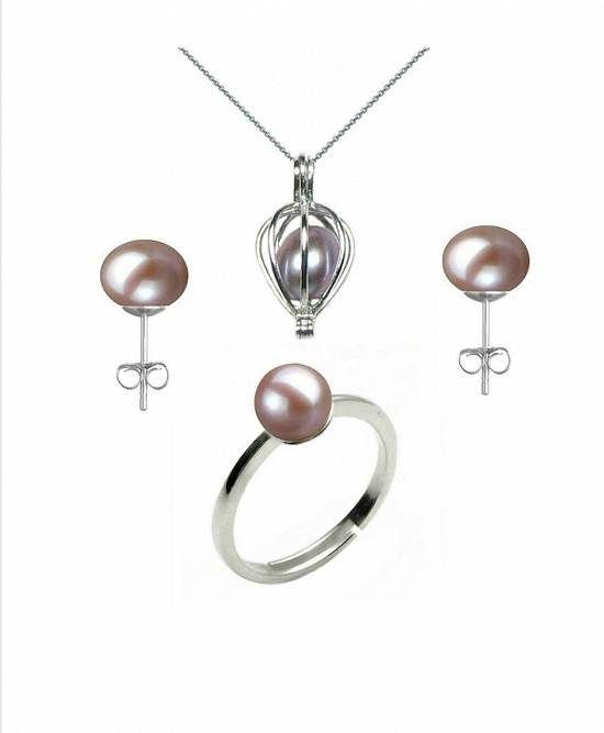 Set colier cercei inel perle naturale- ideal cadou!
