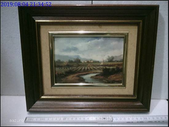 Tablou vechi peisaj 32 x 27 cm