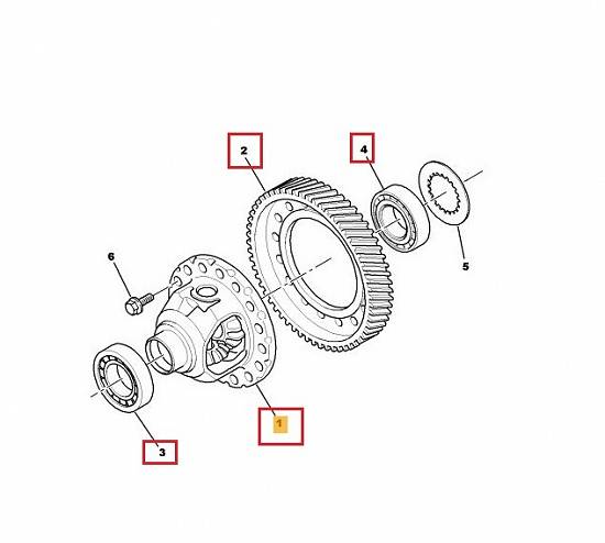 Diferential,   coroana,   rulment diferential - cutie de viteze manuala Citroen C-Crosser 2.2 Hdi 4x