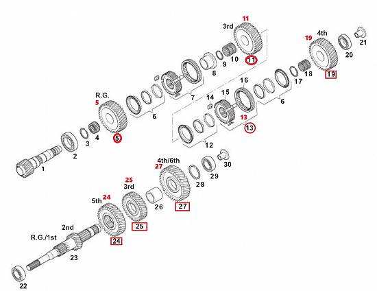 Pinion treapta R,  3,  4,  5,  6 - cutie de viteze manuala Fiat Ducato M40 2006 6 trepte 3.0