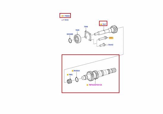Arbore iesire,   pinion viteza 6,   1,   2,   R- cutie viteze manuala Ford transit MT82 2006-2014,  