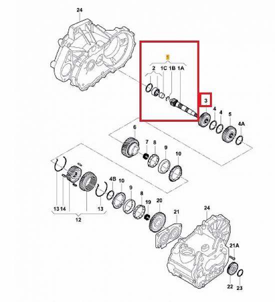 Arbore antrenat,   pinion treapta a4a pt cutie de viteze manuala Skoda Octavia 1.6 2010 5 trepte