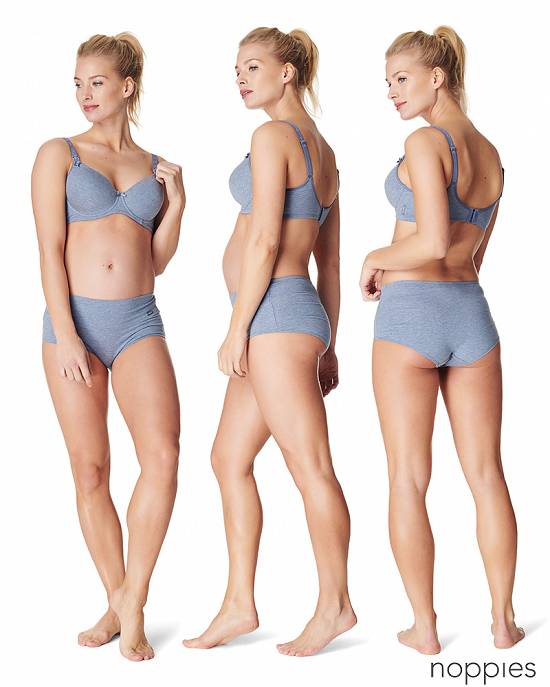 Sutien alaptare bumbac albastru Melange