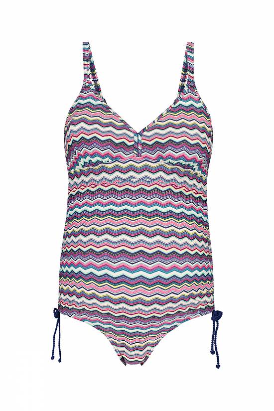 Costum de baie intreg pentru gravide multicolor dungi