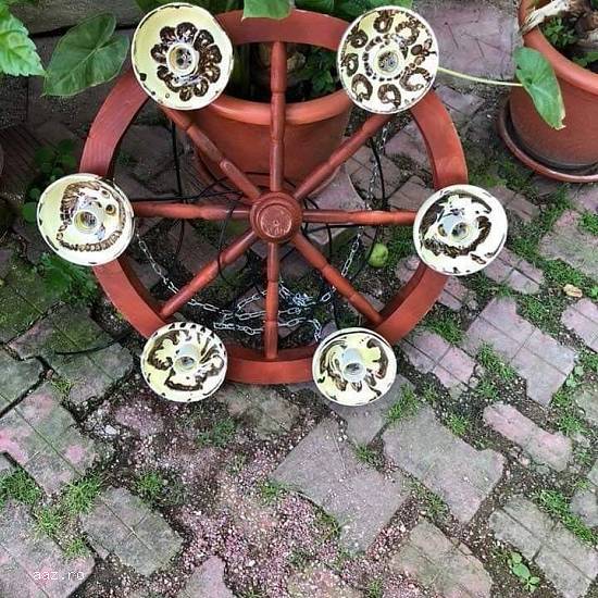 Candelabru rustic din lemn