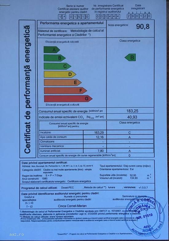 CERTIFICAT ENERGETIC