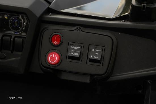 UTV Electric pentru 2 copii Rocker 240W 24V cu Scaun tapitat #Black