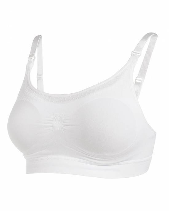 Sutien-bustiera alba pentru alaptare Noppies
