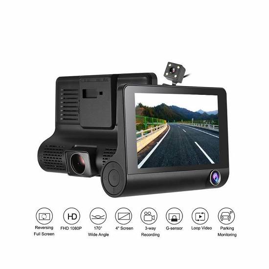 Camera Video Auto Tripla DVR Premium Reflection Vision,   Full-HD,   3 Camere - Fata/Spate/Interior,