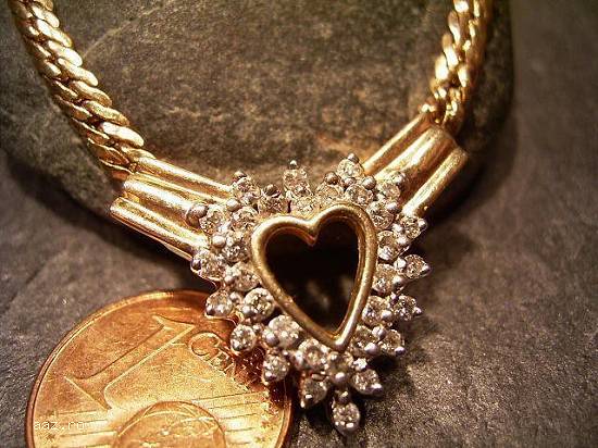 Colier aur 14k cu briliante 0,  50ct