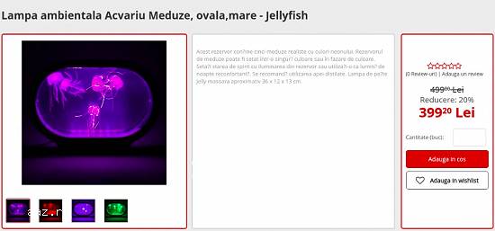 Lampa ambientala acvariu cu meduze