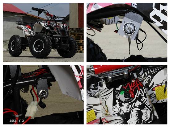 ATV electric pentru copii NITRO Torino Quad 1000W 48V  GRAFITI