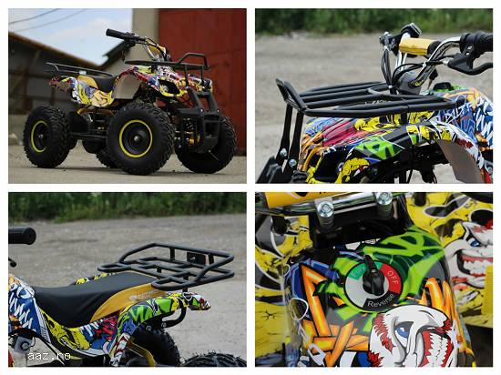 ATV electric pentru copii NITRO Torino Quad 1000W 48V GRAFITI # Yellow