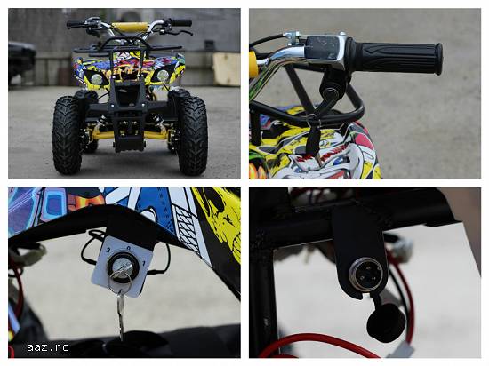 ATV electric pentru copii NITRO Torino Quad 1000W 48V GRAFITI # Yellow