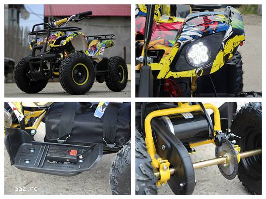 ATV electric pentru copii NITRO Torino Quad 1000W 48V GRAFITI # Yellow